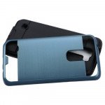 Wholesale LG Tribute 5 K7 Iron Shield Hybrid Case (Navy Blue)